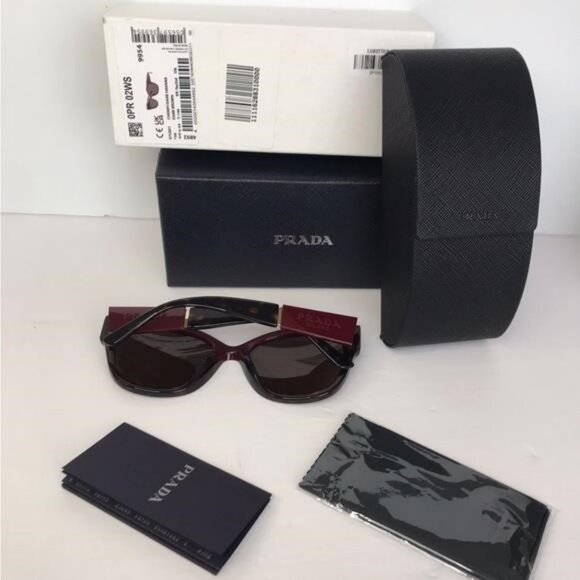 💯- Authentic New Dark Brown Cat Eye Ladies Sunglasses PR 02WSF 07C0D1 56 - Picture 11 of 14